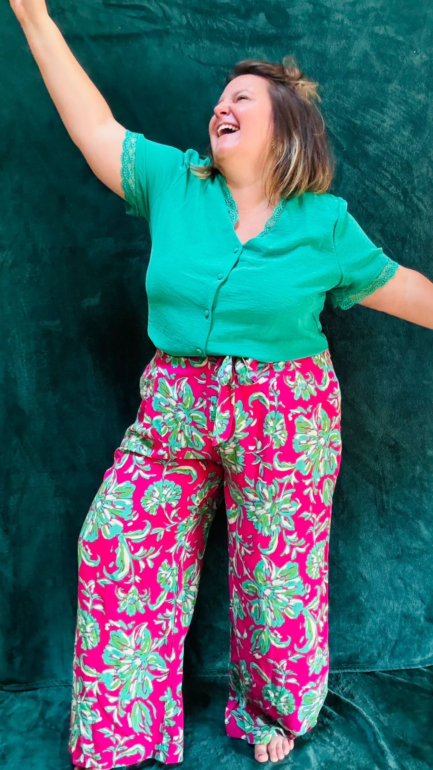 Top Spring - grande taille vert gazon manche courte – Image 8