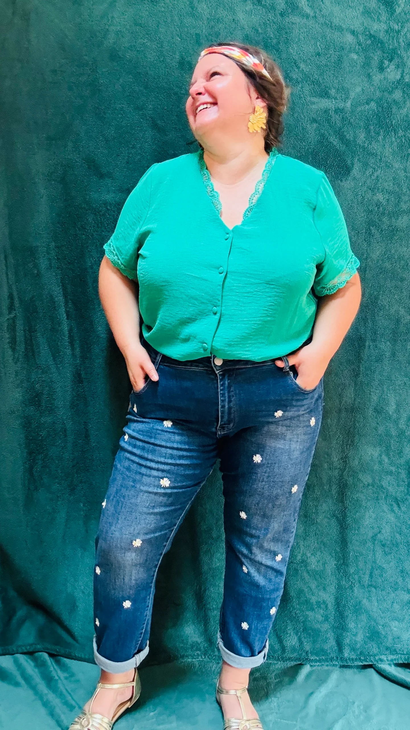 Top Spring - grande taille vert gazon manche courte – Image 4